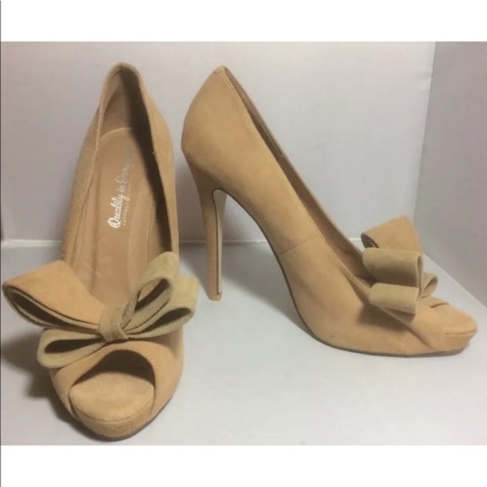 Jeffrey Campbell Garret Nude Suede Platforms Sz 10